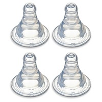 4PK Pigeon Peristaltic Slim Neck Soft Silicone M Teat 4m+ for Baby/Infant Bottle