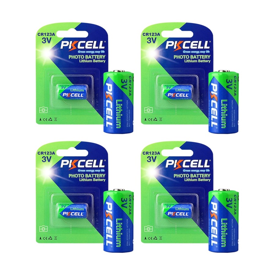 4PK Pkcell 3V Lithium Cr123A Battery Photo CR123A CR17345 Rechargeable Batteries