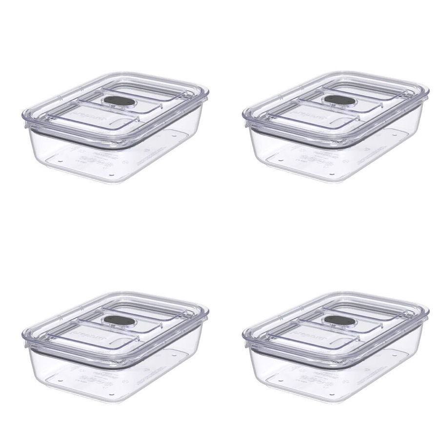 4PK Prepara LatchLok Click 1L Rectangular Airtight Food Container 20.35cm