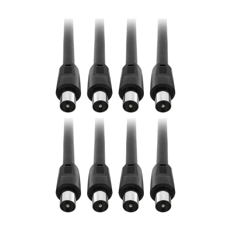4PK Pro2 2M Rg59Quad Pal Flylead Plug To Lead Black Digital Coaxial Cable Coax