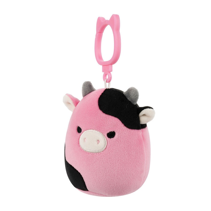 4PK Squishmallows 3.5in Clip Pollyanna Cow Stuffed Animal Kids Plush Toy 3y+