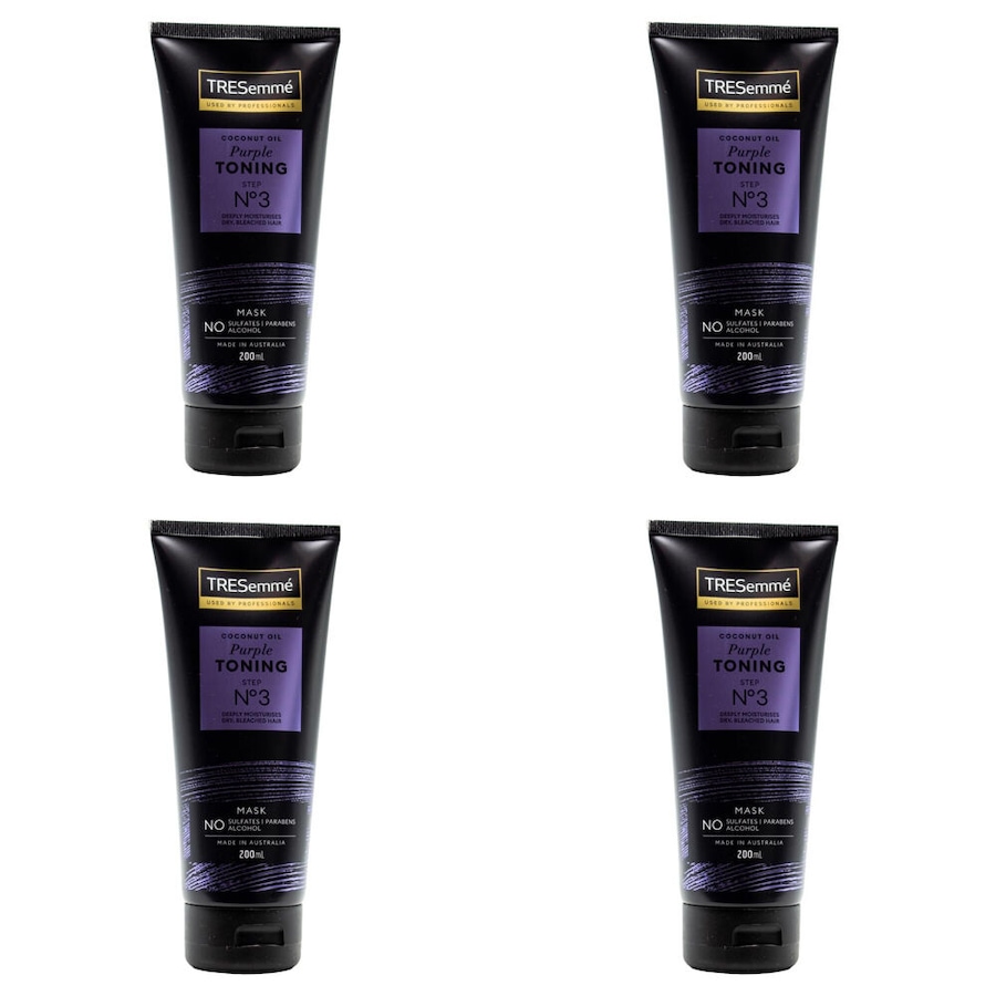 4PK Tresemme 200ml Facial Moisturiser Mask Coconut Oil Purple Toning Step No.3