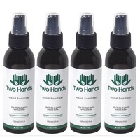4PK Two Hands 125ml Hand Sanitiser/Anti-Bacterial Tea Tree Oil/Aloe Vera Spray