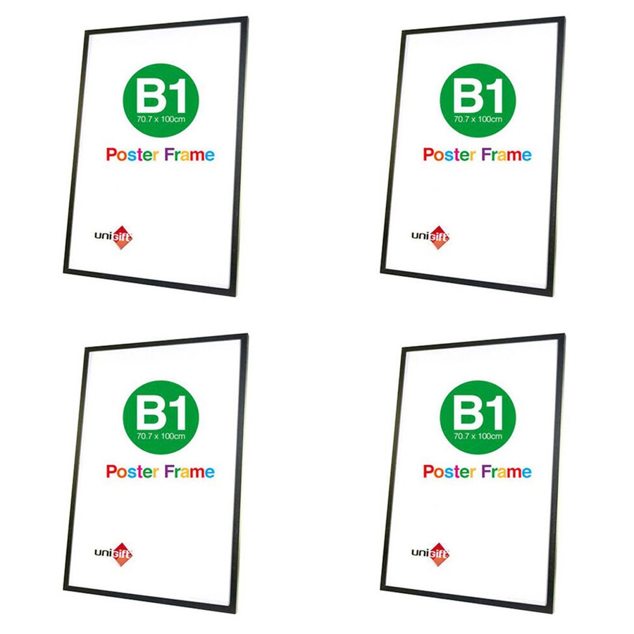 4PK Unigift Wooden Poster Picture Photo Frame B1 70.7x100cm Black