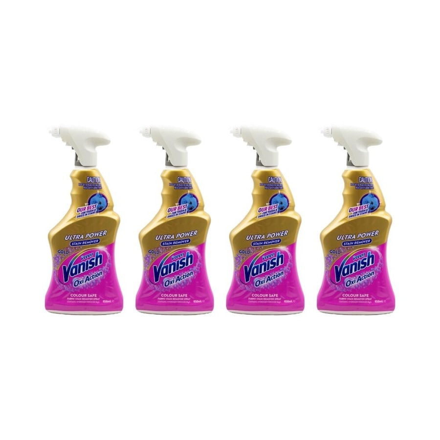 4PK Vanish Preen Oxi Action Ultra Power Gold Fabric Stain Remover Spray 450ml