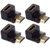 4PK Westinghouse HDMI 90° Angle L Male to Female Adaptor Connector Gold Plated
