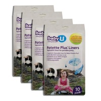4x 10pc BabyU Fragranced Disposable Liners for Potette Plus Toilet Training Seat