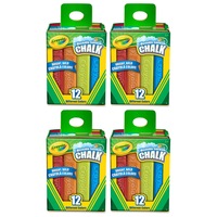 4x 12PK Crayola Washable Coloured Sidewalk Chalk Drawing Art/Craft Draw Kids 4y+