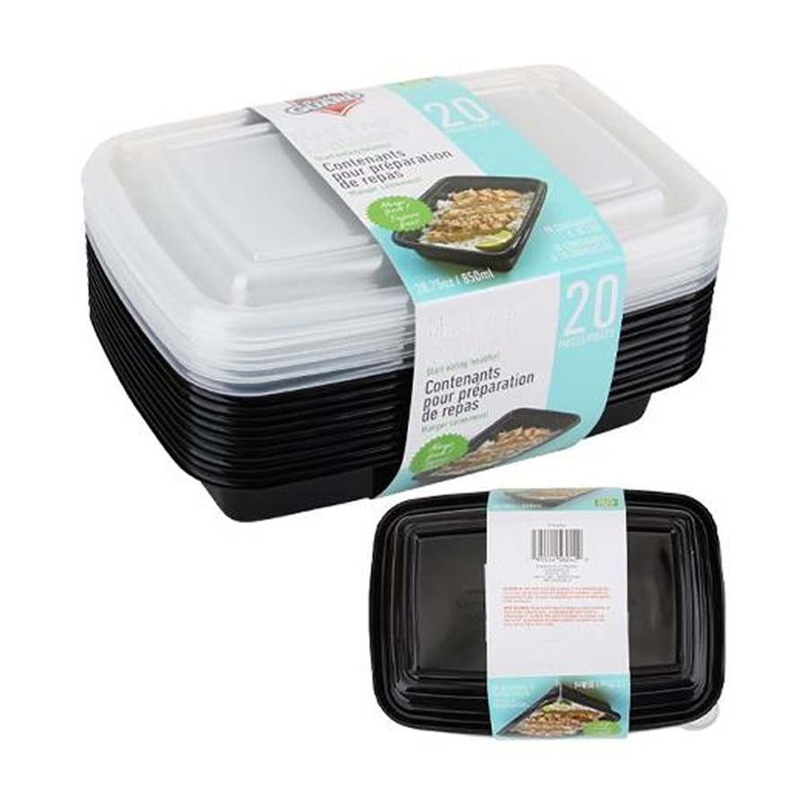 Buy 4x 20pc Fresh Guard Plastic Bento Style Containers W/ 2 Sections ...