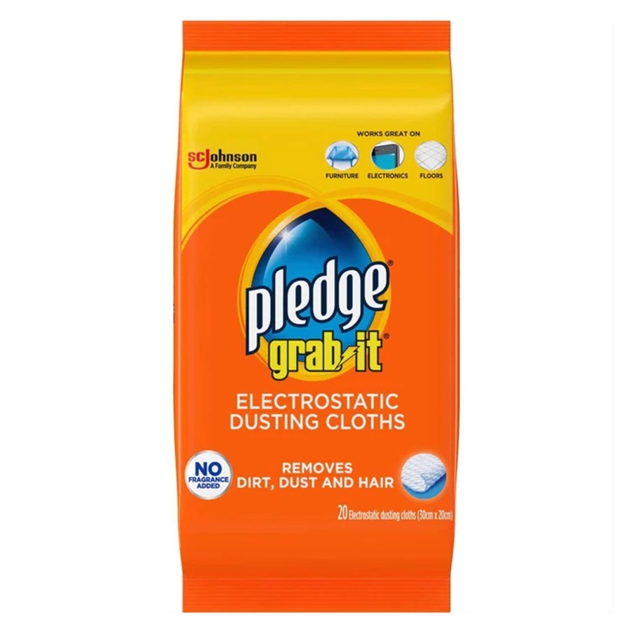 4x 20pc Pledge Grab It Electrostatic Dusting Cloths w/ No Fragrance Added 29.5cm