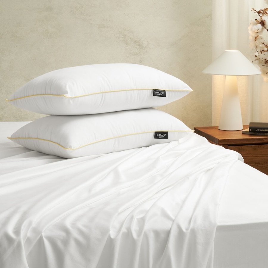 4x 2pc Sheraton Luxury Sanctuary Down Alternative Pillow Set 900g Fill