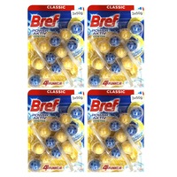 4x 3PK 150g Bref Power Active Bathroom Toilet Bowl Block Cleaner/Freshener Lemon