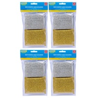 4x 4PK Spiffy 11cm Mesh Dishwashing Scourers Sponge Super Absorbent Scrub
