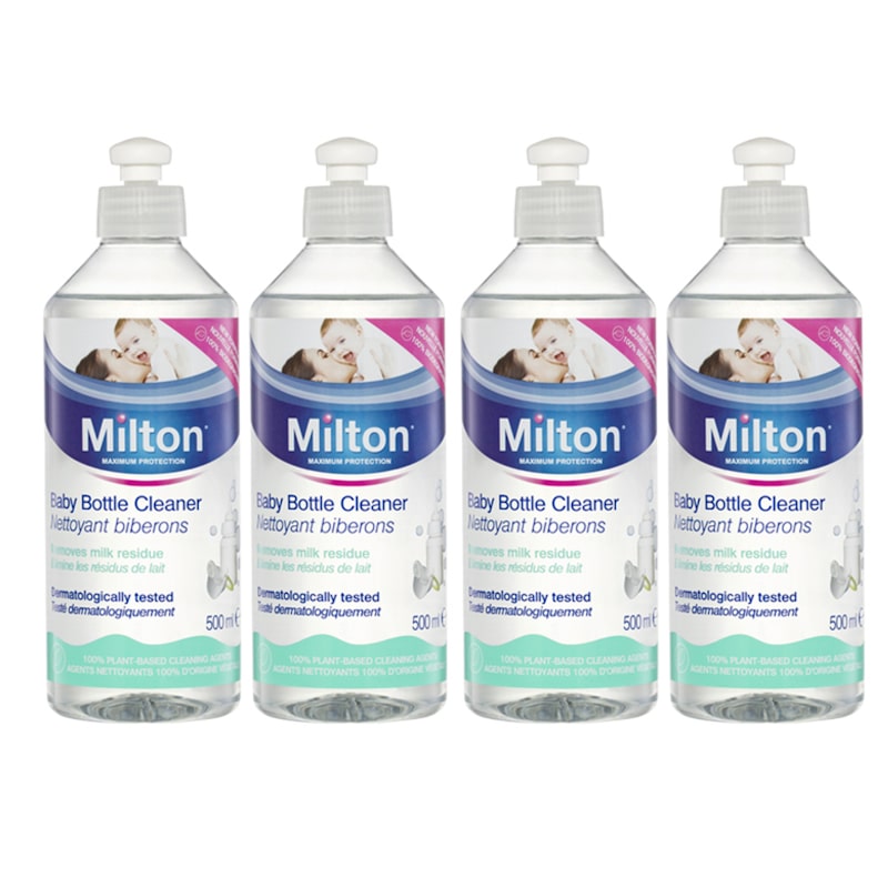 Buy 4x 500ml Milton Baby Bottle Breast Pumps Cleaner Solution Removes 