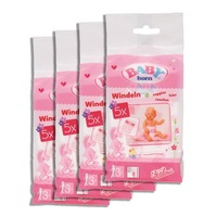 4x 5pc Baby Born Doll Nappies/Diaper Doll's Accessories for 43cm Kids Dolls 3y+
