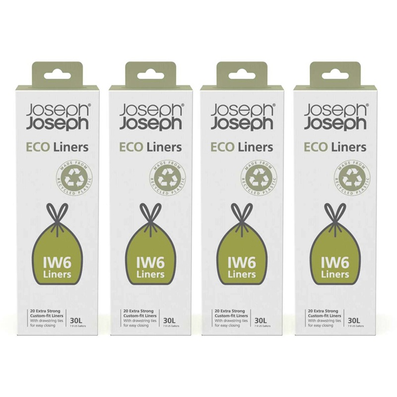 Buy 4x 80pc Joseph Joseph IW6 30L Eco Liners Plastic Trash Bag w