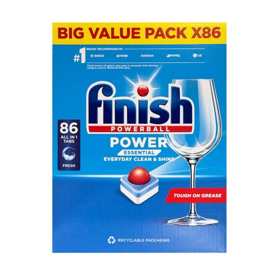 4x 86pc Finish All In 1 Powerball Dishwasher Cleaning Tablets Essential
