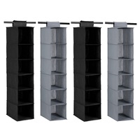 4x Boxsweden Mode 105cm 6 Compartment Wardrobe Clothes Storage Organiser Assort