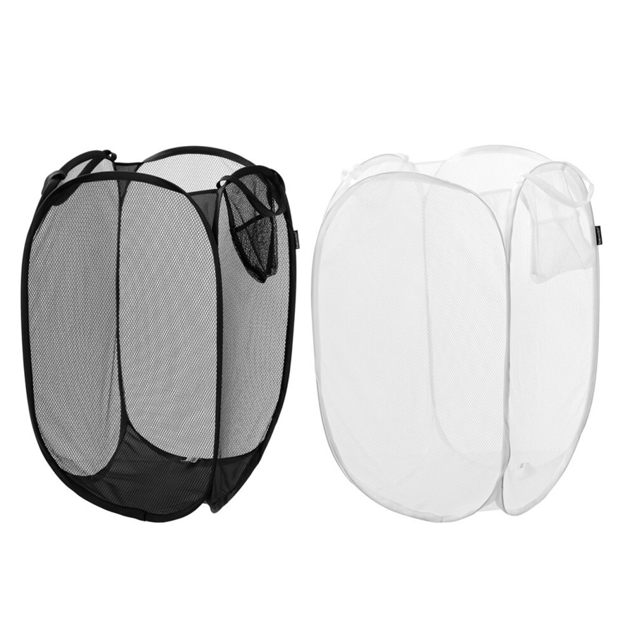 4x Boxsweden Mesh Laundry Foldaway Hamper Dirty Clothes Storage 35x58cm Assorted