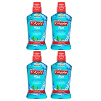 4x Colgate 500ml Plax Peppermint Mouthwash Alcohol Free Mouth Wash Oral Care