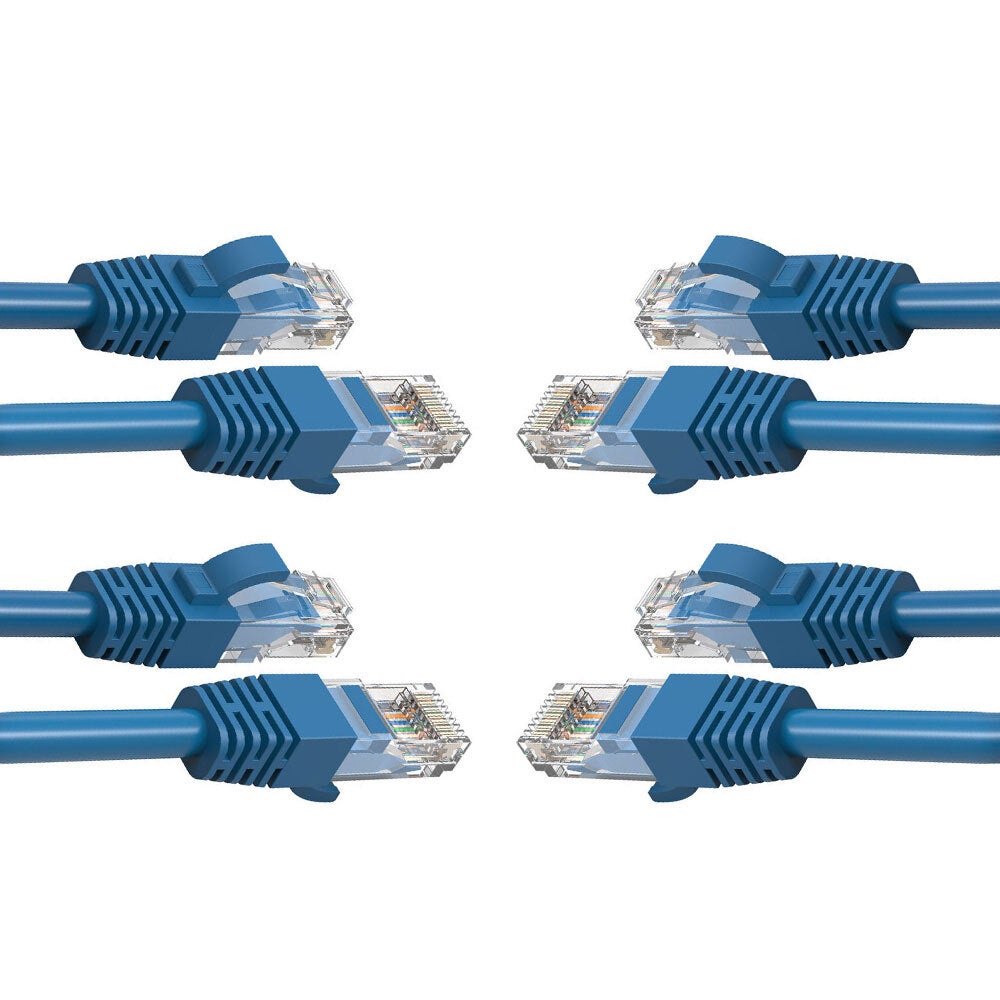 4x Cruxtec 10m CAT6/RJ45 Network Lead Cable LAN Ethernet Internet Router Cord BL