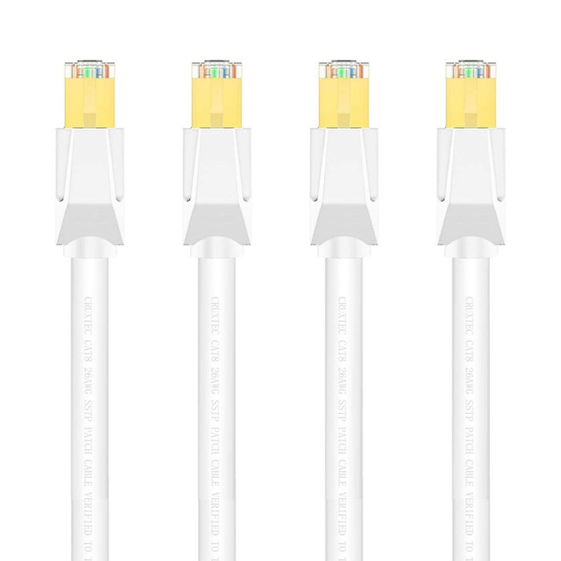 Buy 4x Cruxtec CAT8 40GbE SF/FTP Triple Shielding PoE Cable 3m