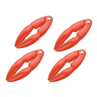4x Cuisena Aluminium Lobster/Crab Seafood Claw Legs Cracker Kitchen Utensil Red