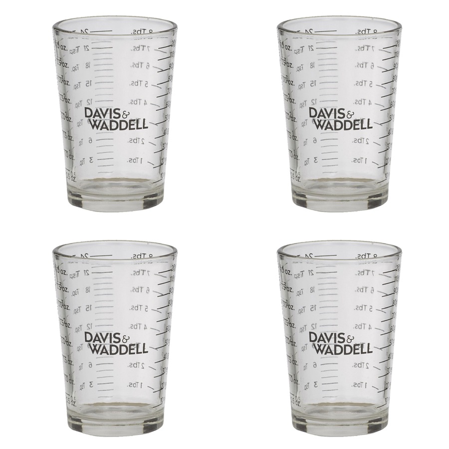 4x Davis & Waddell Essentials Glass Measuring Cup Baking/Cooking 6x8.5cm Clear
