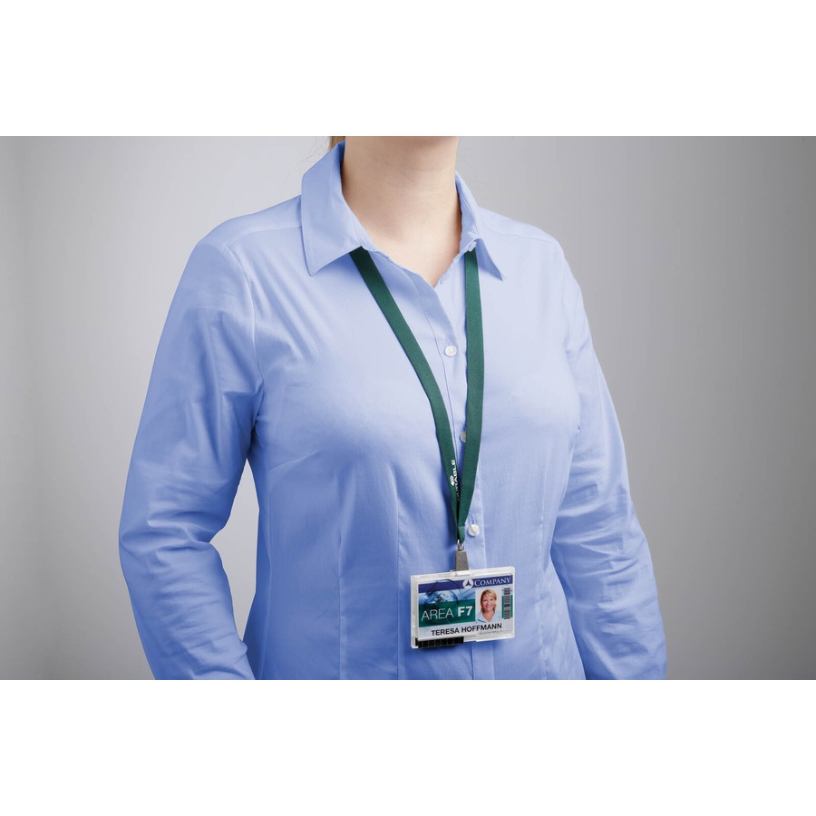 4x Durable 20cm Lanyard Soft Neck Strap Badge/Card Holder Name Tag w/ Lock Green