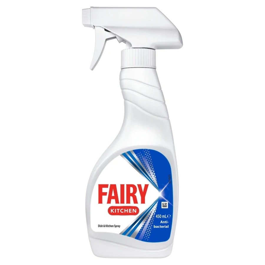4x Fairy Kitchen Dish & Kitchen Surface Cleaner Spray Antibacterial 450ml