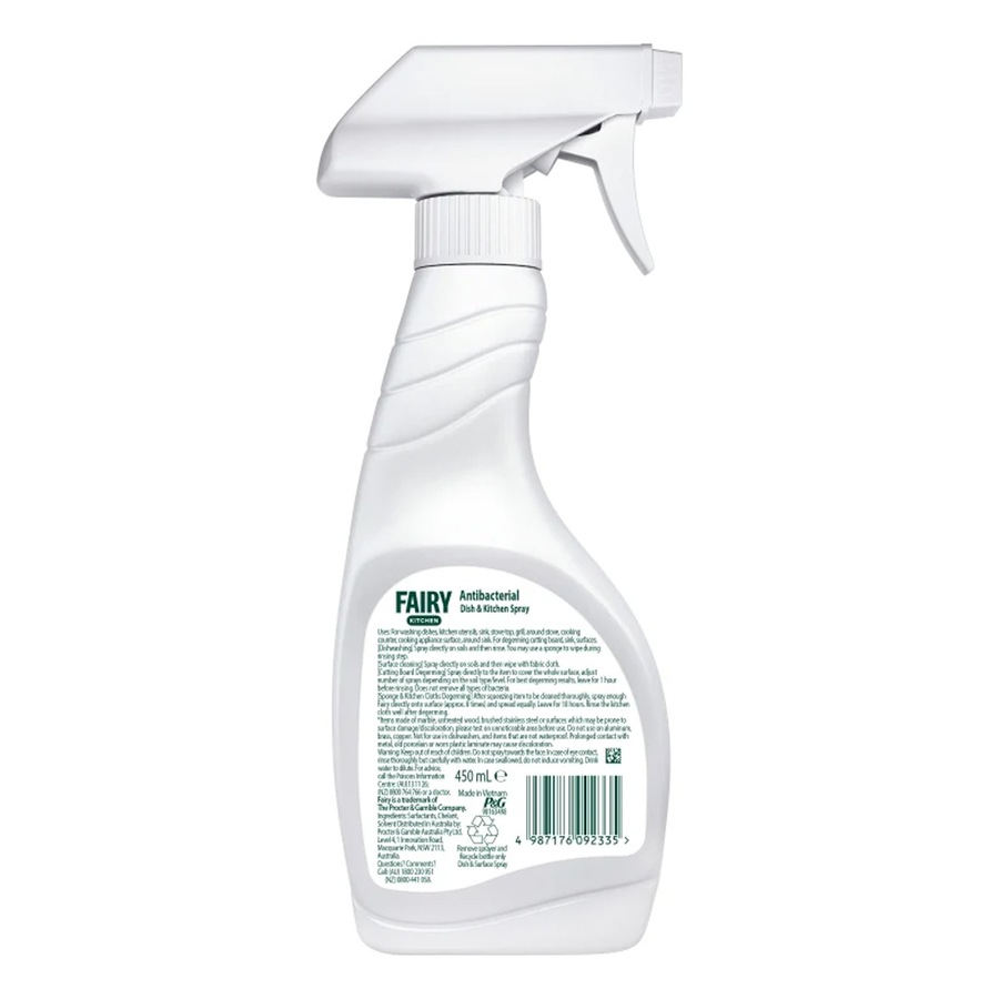 4x Fairy Kitchen Dish & Kitchen Surface Cleaner Spray Antibacterial 450ml