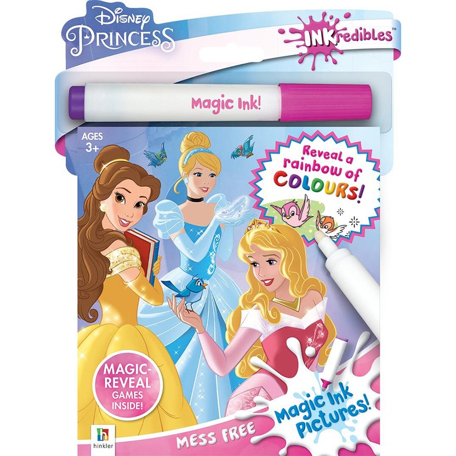 4x Inkredibles: Disney Princess Magic Ink Colouring Activity Kit Mess-Free 3y+