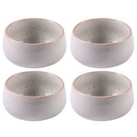 4x Ladelle Nestle Dip Snacks/Sauce/Tapas 11x5.5cm Round Stoneware Bowl Dish WHT