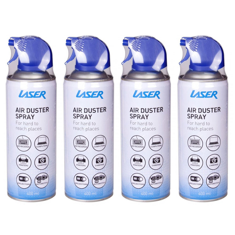 4x Laser 400ml Cleaning Air Duster Spray Cleaner for PC/Computer Camera/Keyboard