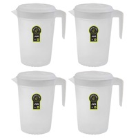 4x Lemon & Lime 2L 21cm BPA Free Plastic Cold/Drinks/Juice/Water Fridge Jug/Lid