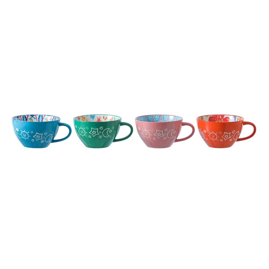 4x Lemon & Lime Moroccan Deco 15x12.5cm Ceramic Soup Cup Noodles Bowl Mug Asstd