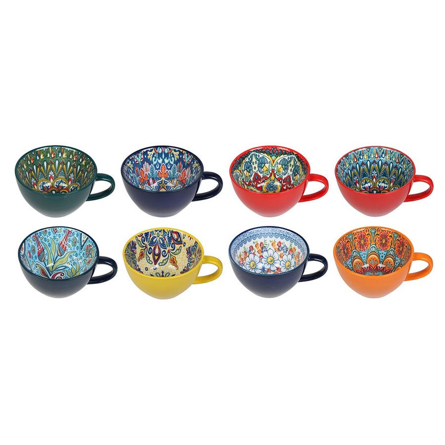 4x Lemon & Lime Moroccan Deco 15x12.5cm Ceramic Soup Cup Noodles Bowl Mug Asstd