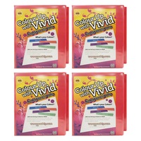 4x Marbig Vivid A4 25mm 200 Sheets 2D Ring Binder Paper/File Organiser Holder PK