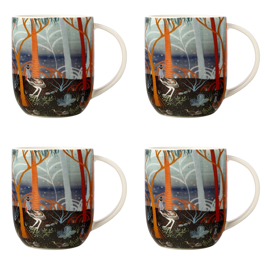 4x Maxwell & Williams Melanie Hava 440ml Porcelain Coffee/Tea Mug Cassowaries