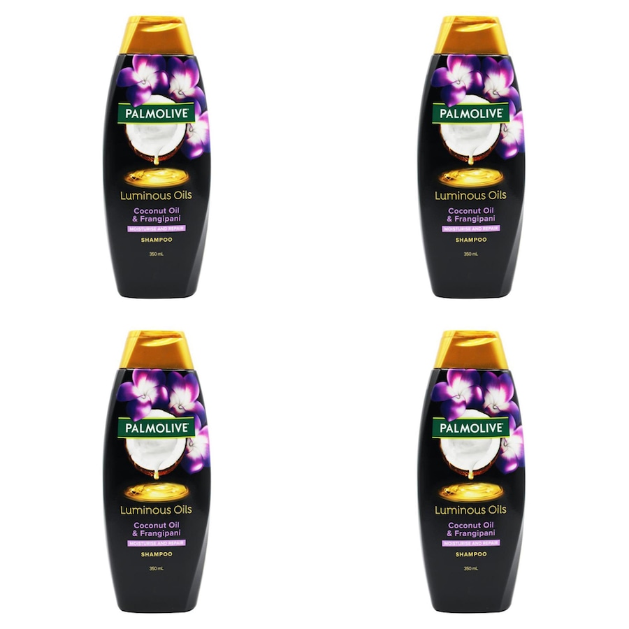 4x Palmolive 350ml Shampoo Luminous Oils w/ Coconut Oil & Frangipani Hair Care