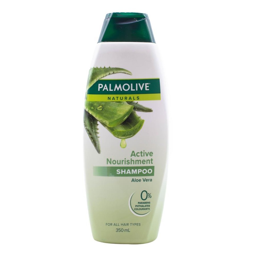 4x Palmolive Naturals 350ml Shampoo Active Nourishment Aloe Vera/Fruit Vitamins