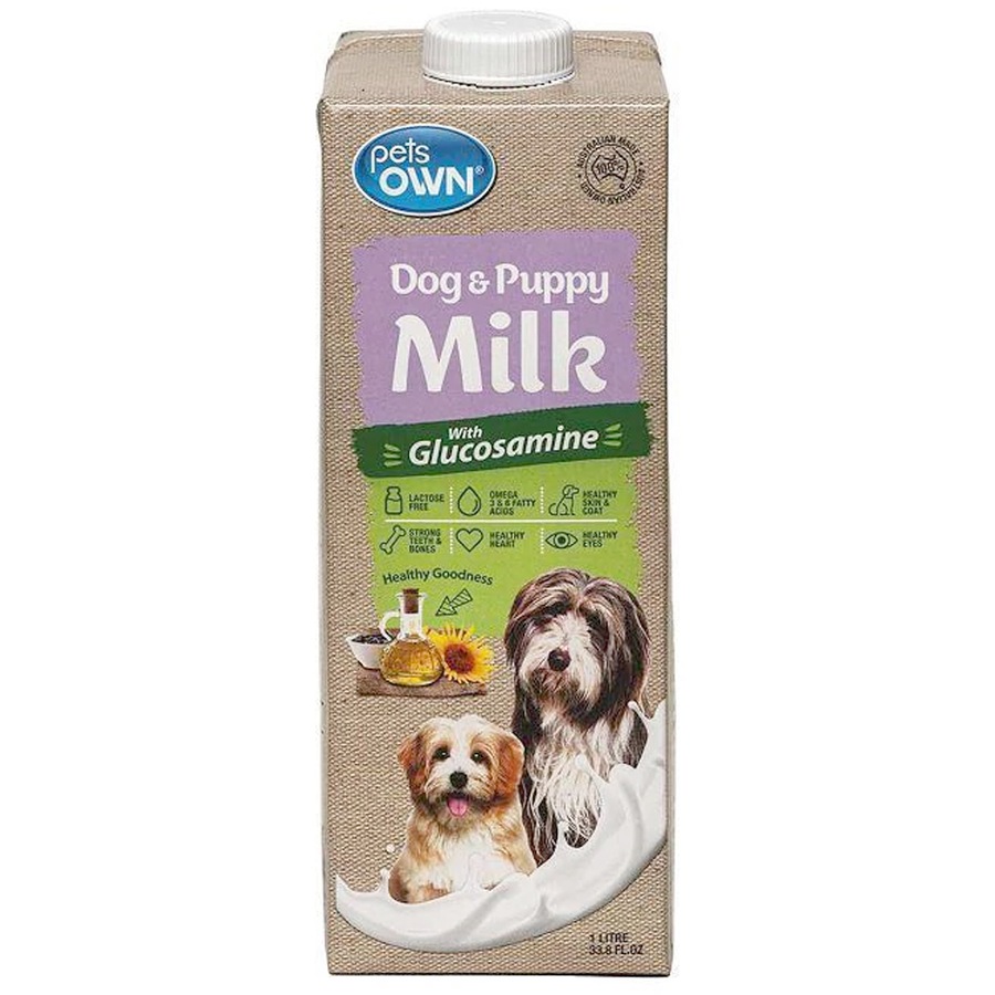 4x Pets Own Dog & Puppy Lactose Free Milk w/ Glucosamine Drinks Feeding/Food 1L