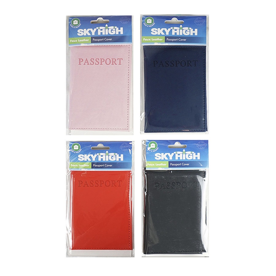 4x Sky High Travel Passport Bording Pass Holder Solid Colour Assorted Colours