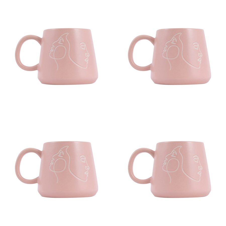4x Splosh Heartfelt Sister 440ml Stoneware Mug Coffee/Tea Hot Cup Pink