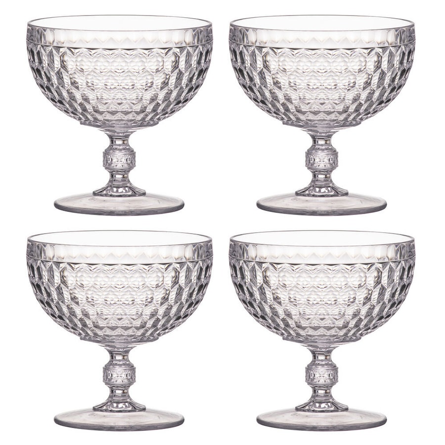 4x Tate Round 450ml Acrylic Dessert Bowl Snack/Cereal Food Serving Clear