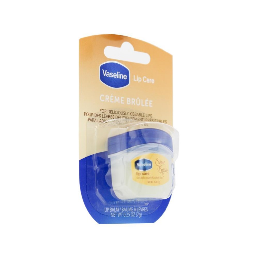 4x Vaseline Lip Therapy 7g Petroleum Jelly Moisturiser Mini Lipbalm Creme Brulee