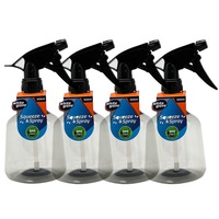 4x White Glove Spray Bottle 500ml Refillable Container Jar Adjustable Nozzle BLK