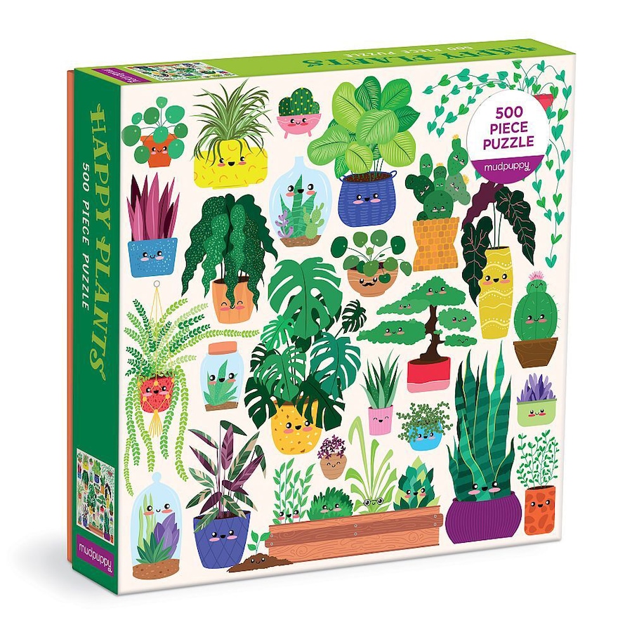 500pc Mudpuppy Kids/Children Jigsaw Puzzle Game Toy 51x51cm Happy Plants 8+