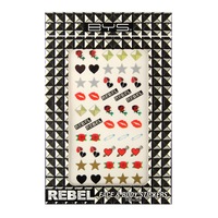 50pc BYS Rebel Face & Body Stickers Makeup Hearts/Flower/Rose/Star/Diamond Set