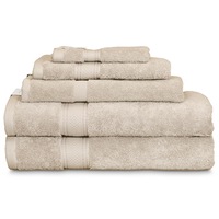 5pc Algodon St. Regis Cotton Bathroom Hand/Bath Towel/Face Washer Pack Stone